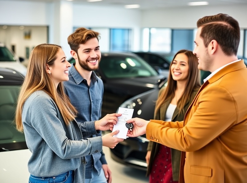 Entrega de un coche nuevo en renting a una familia